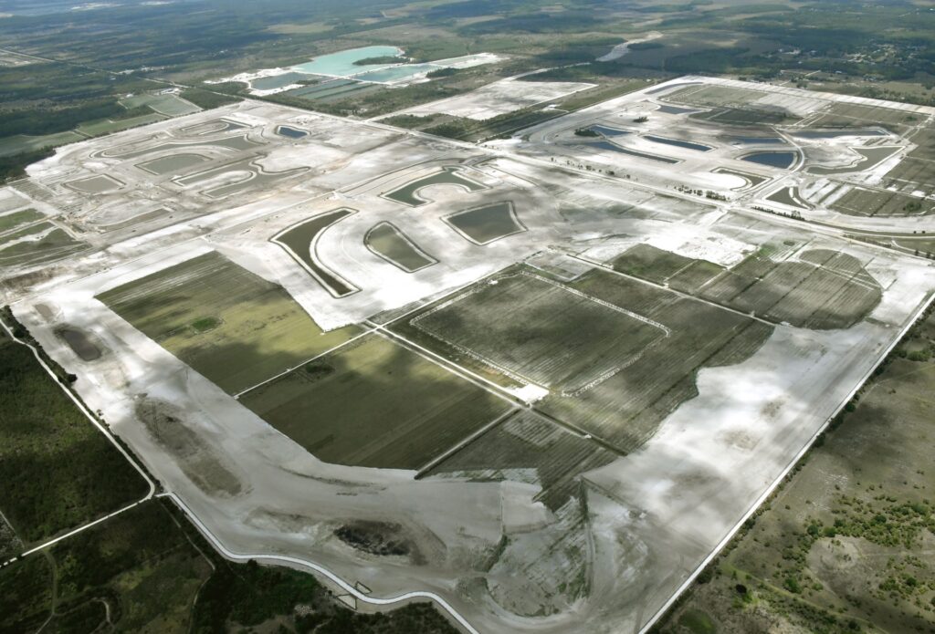 Aerial view of Phase One site work